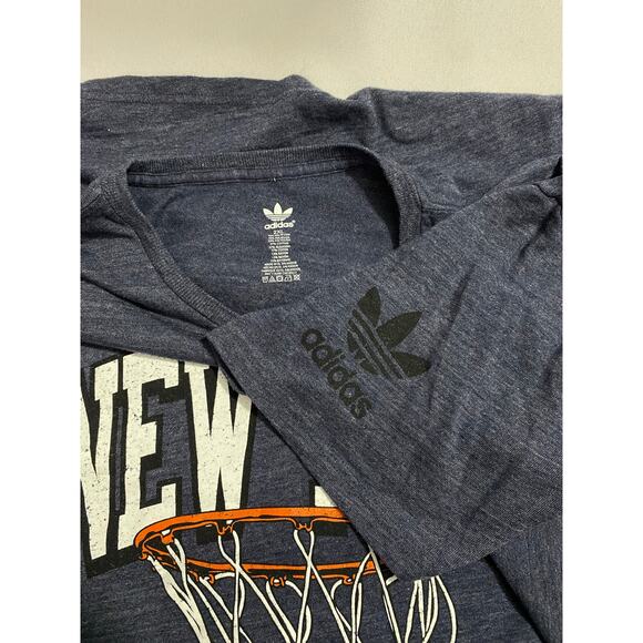 NEW YORK KNICKS ADIDAS BLUE T-SHIRT 2XL XXL THE GO TO TEE - Picture 6 of 7